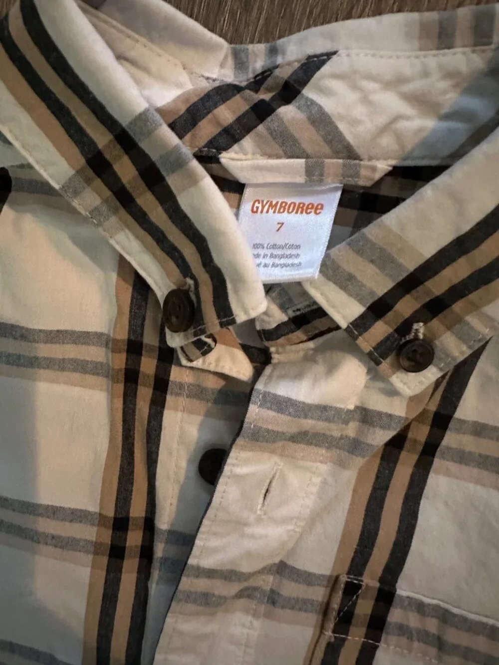 Gymboree Boys Plaid Dress Shirt Size 7